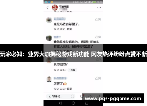 玩家必知：业界大咖揭秘游戏新功能 网友热评纷纷点赞不断